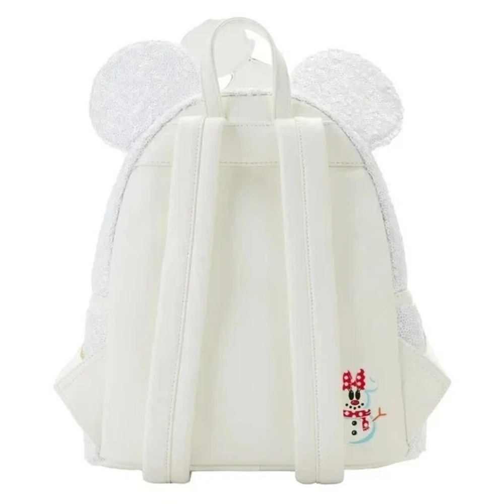 Loungefly Disney Mickey Mouse Sequin Snowman Mini Backpack‎ Exclusive - Picture 4 of 6